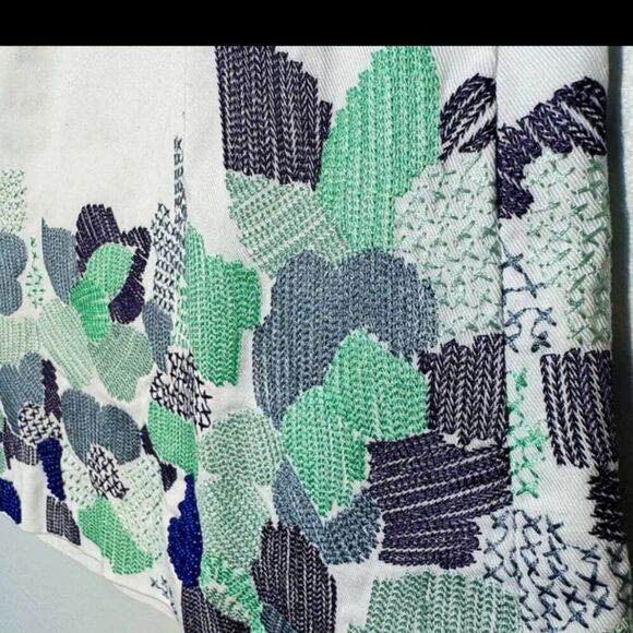 Boden Mosaic Flower embroidered Beaded A line midi skirt white size 6 - Picture 3 of 11